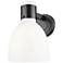 Lawton Bell 9" High Matte Black Wall Sconce With Gloss White Shade