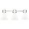 Lawton Cone 24"W 3 Light Nickel Wall Bath Light w/ Gloss White Shade