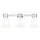 Lawton Cone 24"W 3 Light Satin Nickel Bath Light w/ Gloss White Shade