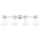 Lawton Cone 34"W 4 Light Satin Nickel Bath Light w/ Gloss White Shade