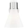 2_Lawton Cone 8.5" High Satin Nickel Wall Sconce With Gloss White Shade more views