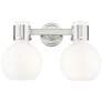 1_Lawton Sphere 16"W 2 Light Satin Nickel Bath Light w/ Gloss White Shade