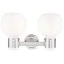 2_Lawton Sphere 16"W 2 Light Satin Nickel Bath Light w/ Gloss White Shade more views