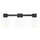 Lawton Sphere 24"W 3 Light Black Wall Bath Light w/ Gloss White Shade