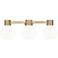 Lawton Sphere 24"W 3 Light Brass Wall Bath Light w/ Gloss White Shade