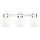 Lawton Sphere 24"W 3 Light Nickel Wall Bath Light w/ Gloss White Shade