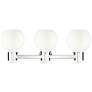 2_Lawton Sphere 24"W 3 Light Nickel Wall Bath Light w/ Gloss White Shade more views