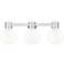Lawton Sphere 24"W 3 Light Satin Nickel Bath Light w/ Gloss White Shade