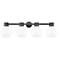Lawton Sphere 34"W 4 Light Black Wall Bath Light w/ Gloss White Shade