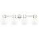 Lawton Sphere 34"W 4 Light Nickel Wall Bath Light w/ Gloss White Shade