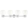 2_Lawton Sphere 34"W 4 Light Satin Nickel Bath Light w/ Gloss White Shade more views