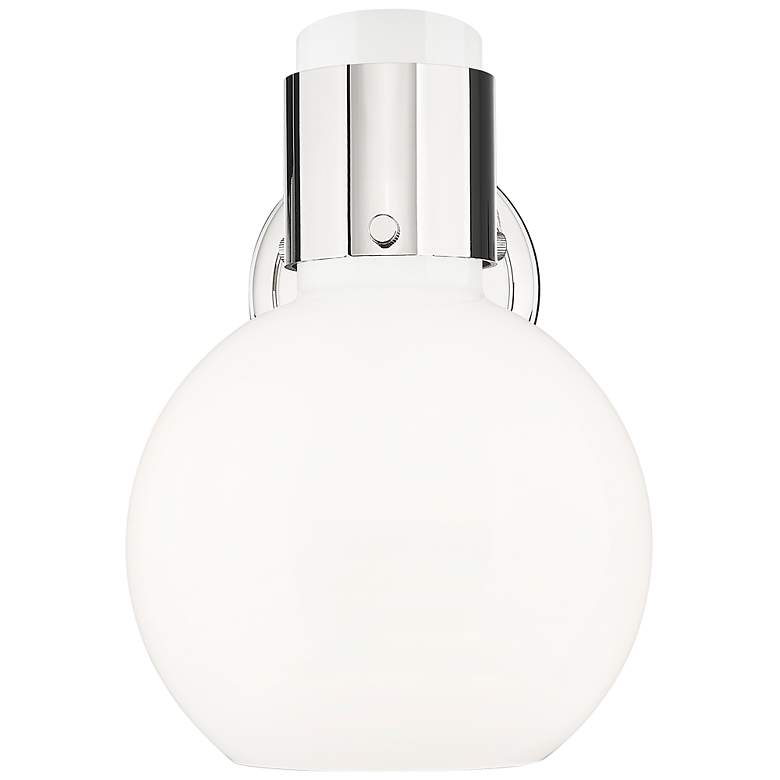 Image 2 Lawton Sphere 8.5"H Polished Nickel Wall Sconce With Gloss White Shade more views