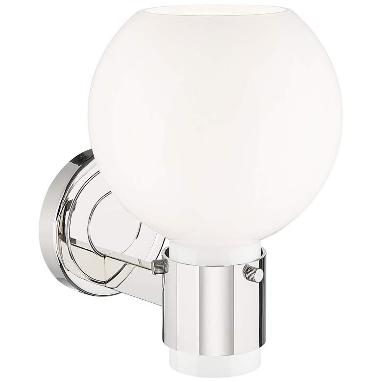 Image 3 Lawton Sphere 8.5"H Polished Nickel Wall Sconce With Gloss White Shade more views