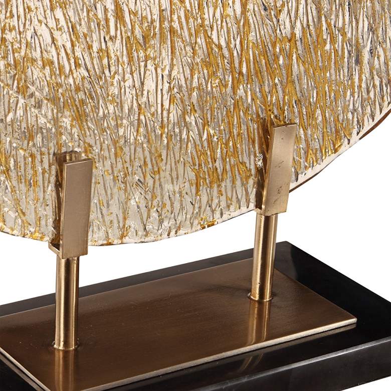 Image 4 Layan 21" High Gold Rippled Art Glass Charger with Stand more views