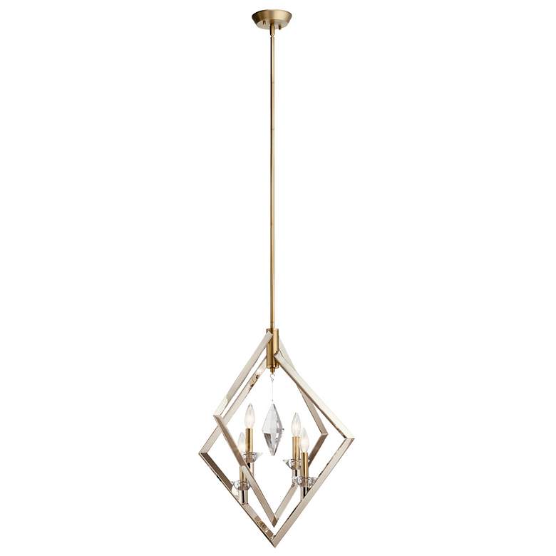 Image 1 Layan 24" Wide Polished Nickel and Bronze 4-Light Chandelier