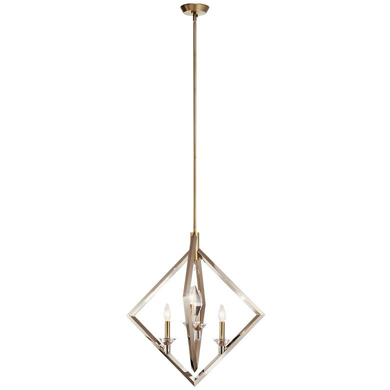 Image 2 Layan 24" Wide Polished Nickel and Bronze 4-Light Chandelier more views