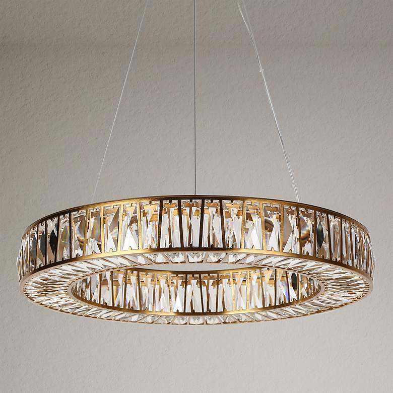 Image 1 Laycantonic 1-Light LED Crystal Ring Chandelier