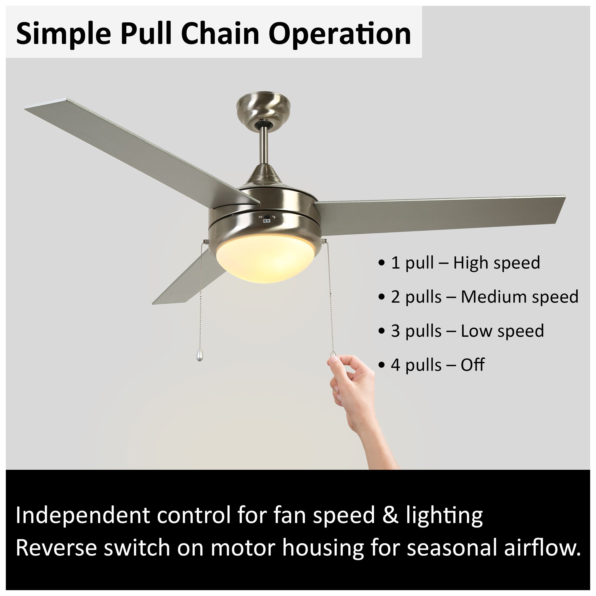 Layera 52" Wide Brushed Nickel LED Ceiling Fan