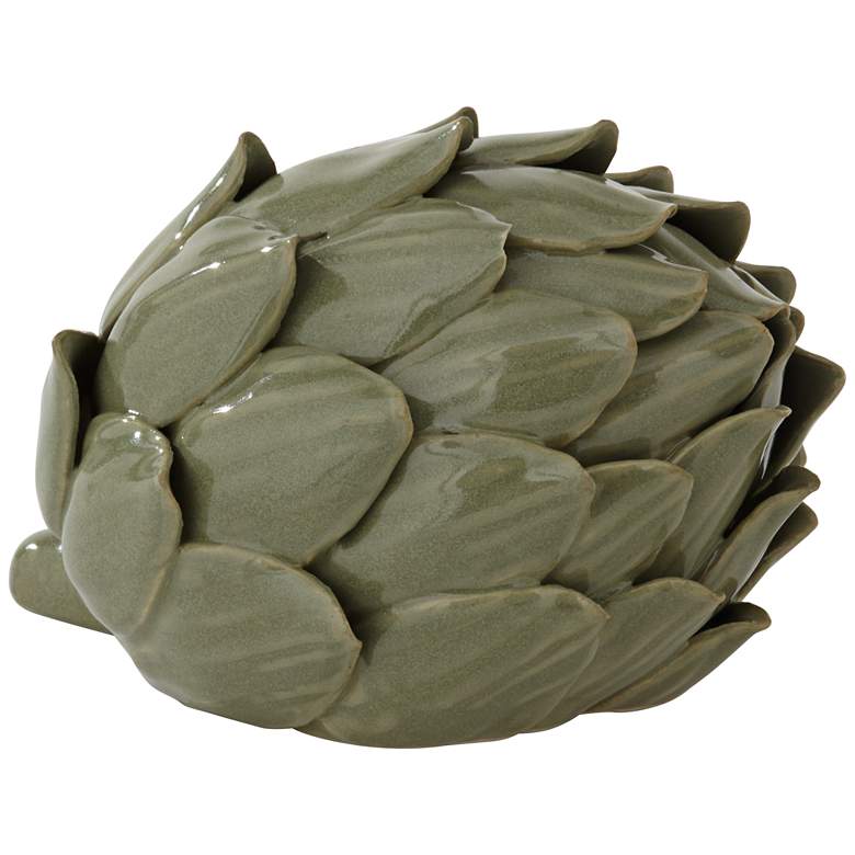 Image 2 Layered 5" Wide Matte Green Decorative Artichoke Sculpture