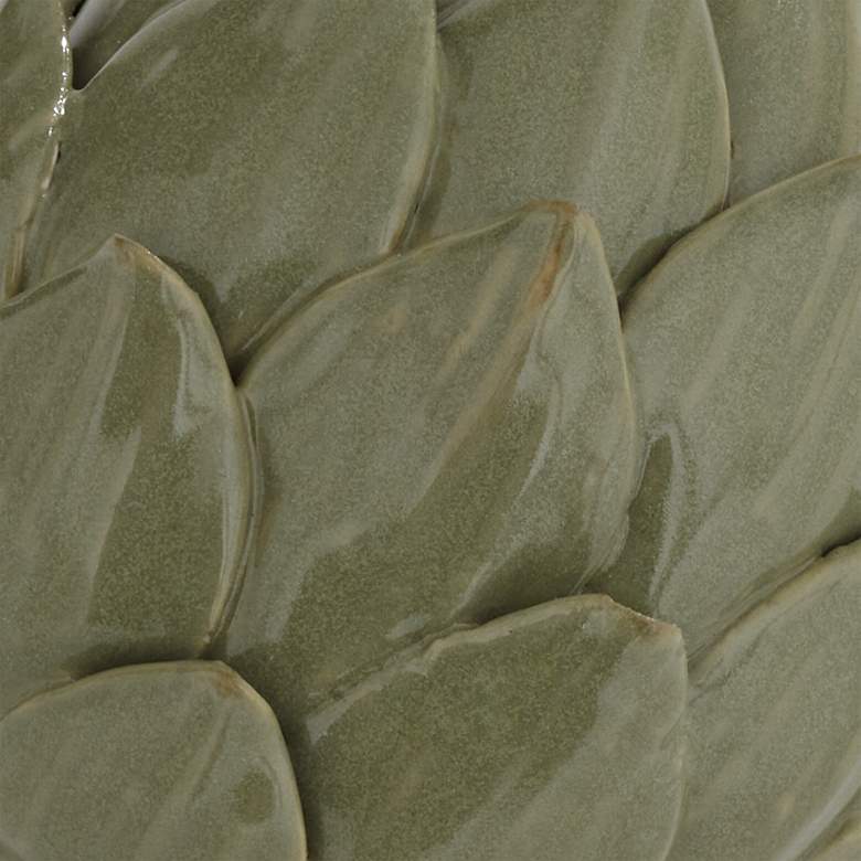 Image 3 Layered 5" Wide Matte Green Decorative Artichoke Sculpture more views