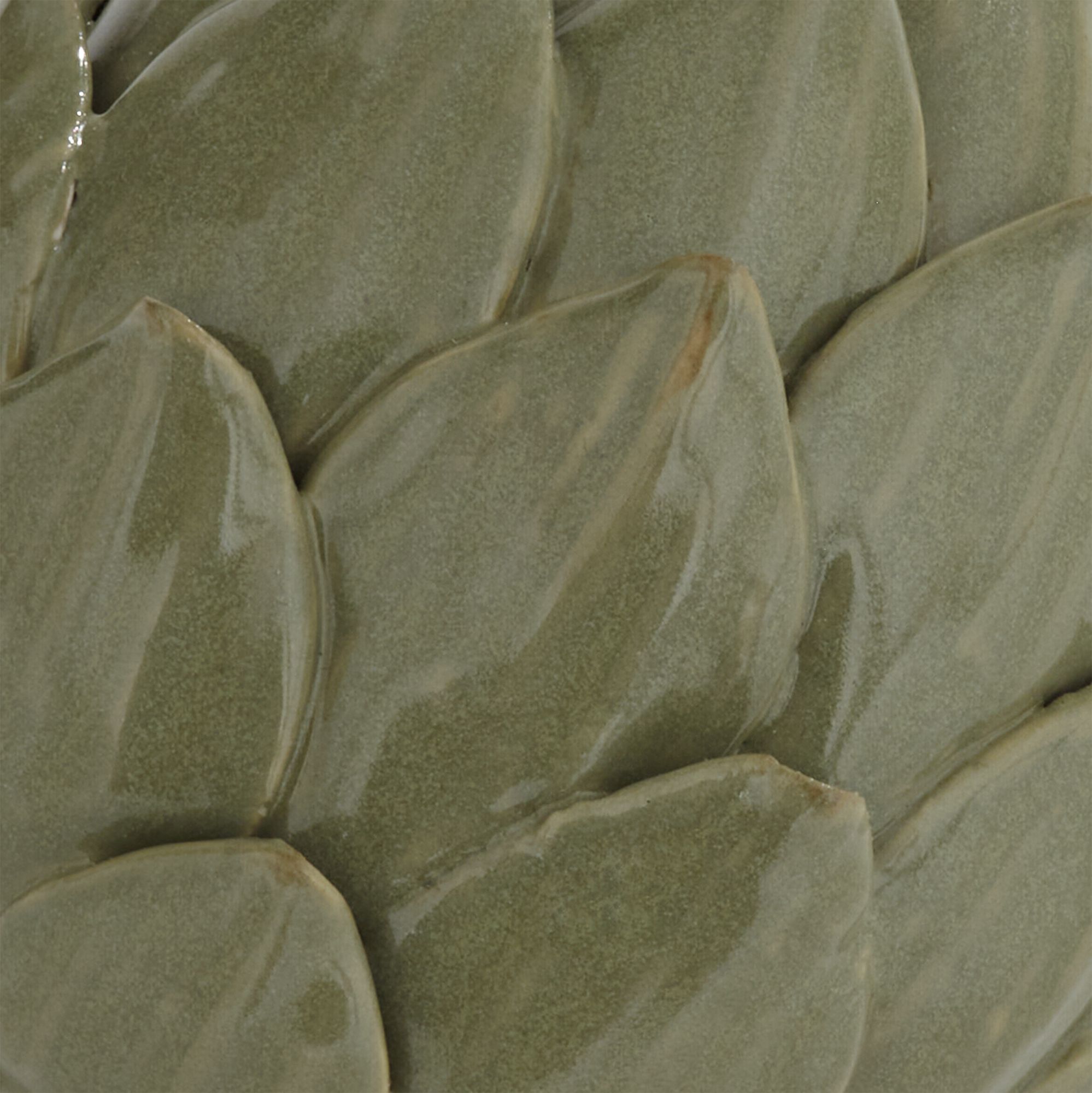 Image 2 Layered 5"W Matte Green Decorative Artichoke Sculptures Set of 2 more views