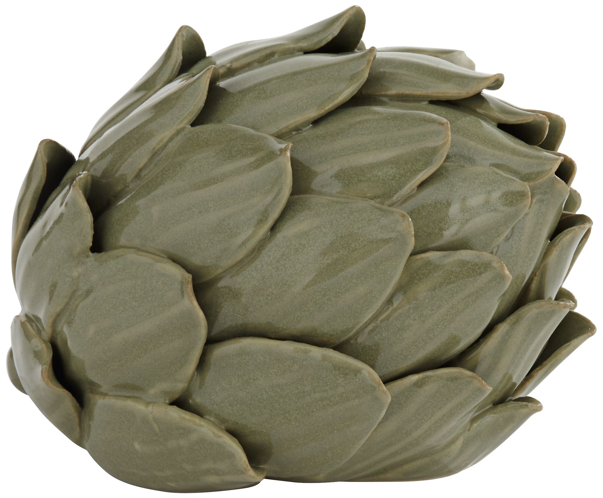 Image 3 Layered 5"W Matte Green Decorative Artichoke Sculptures Set of 2 more views