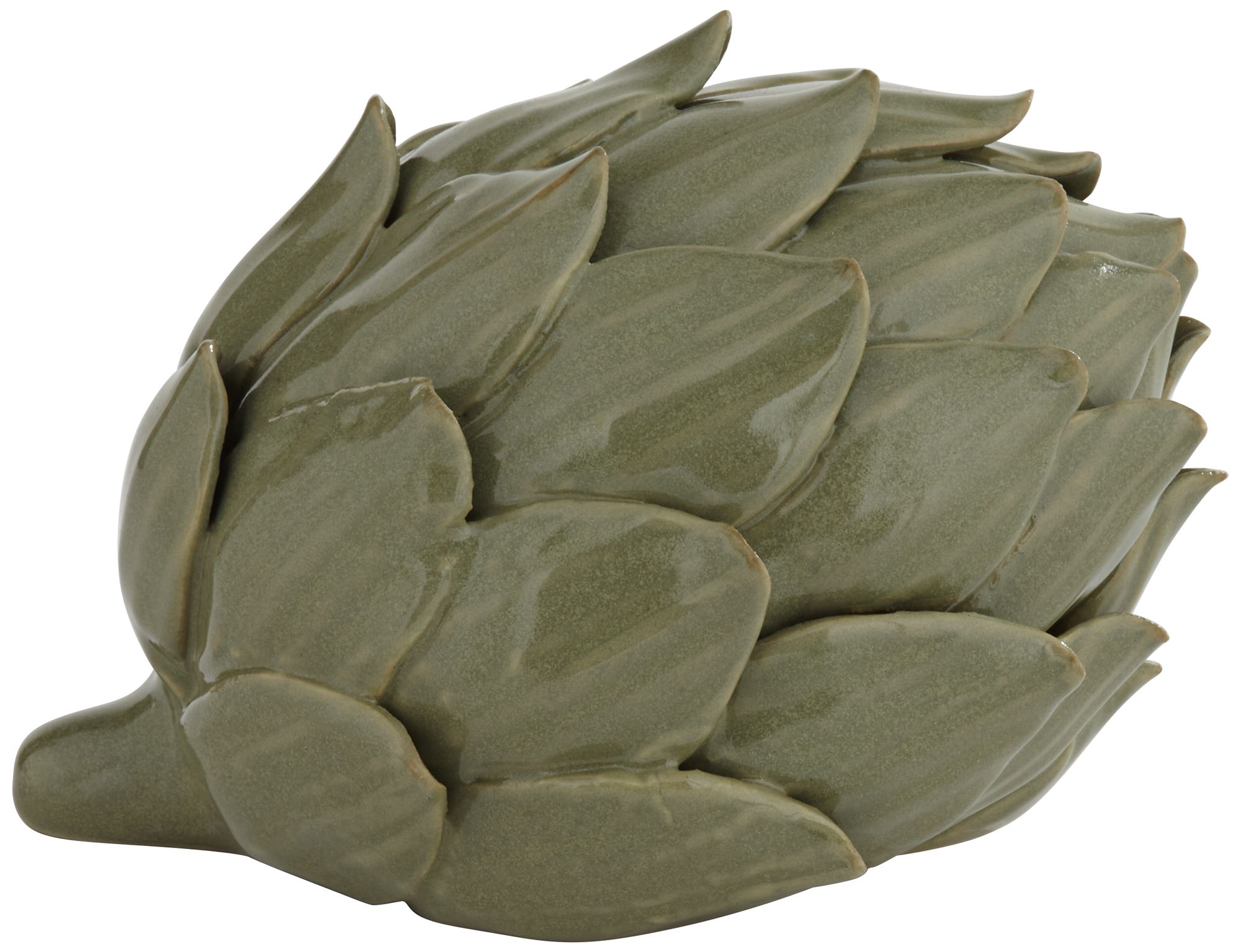 Image 4 Layered 5"W Matte Green Decorative Artichoke Sculptures Set of 2 more views