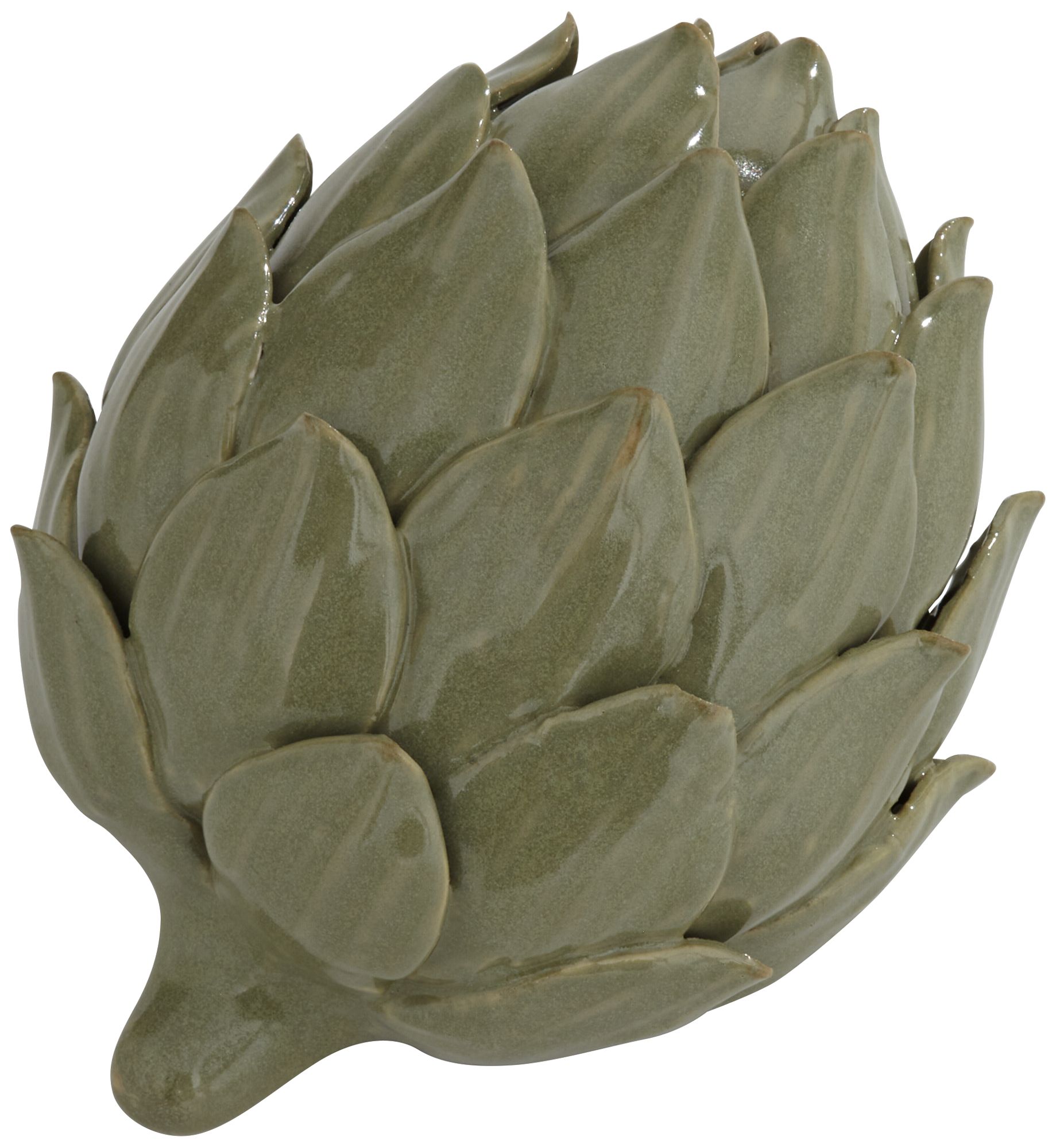 Image 5 Layered 5"W Matte Green Decorative Artichoke Sculptures Set of 2 more views