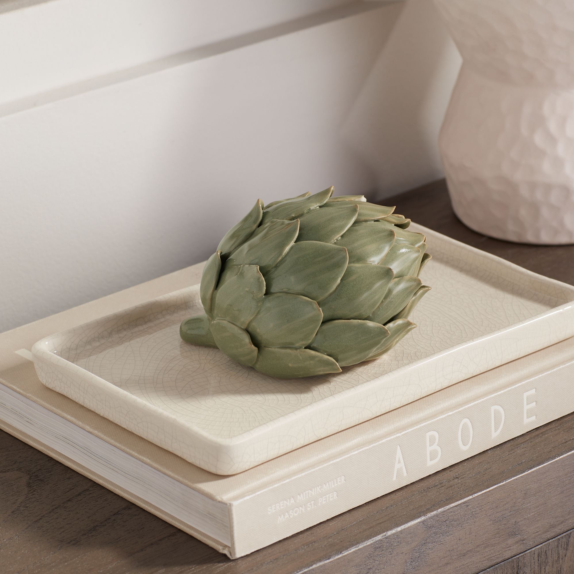Layered 5"W Matte Green Decorative Artichoke Sculptures Set of 2