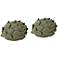 Layered 5"W Matte Green Decorative Artichoke Sculptures Set of 2