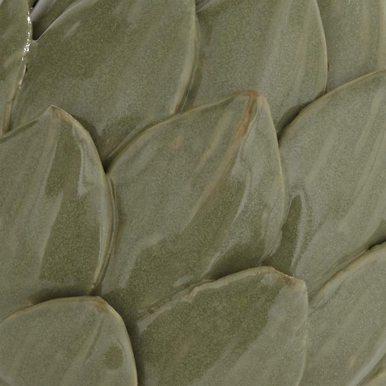 Image 2 Layered 5"W Matte Green Decorative Artichoke Sculptures Set of 2 more views