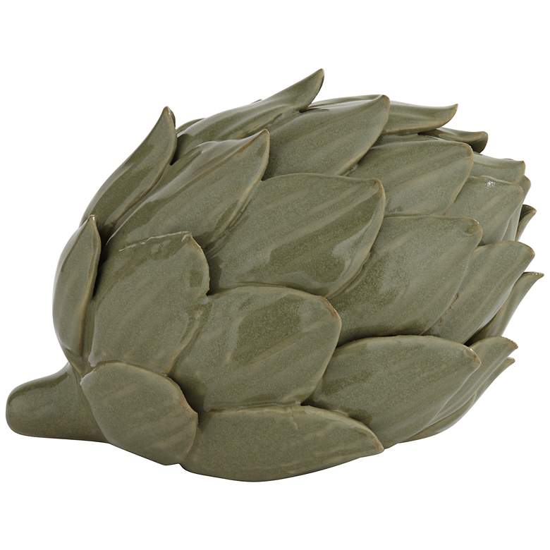 Image 4 Layered 5"W Matte Green Decorative Artichoke Sculptures Set of 2 more views