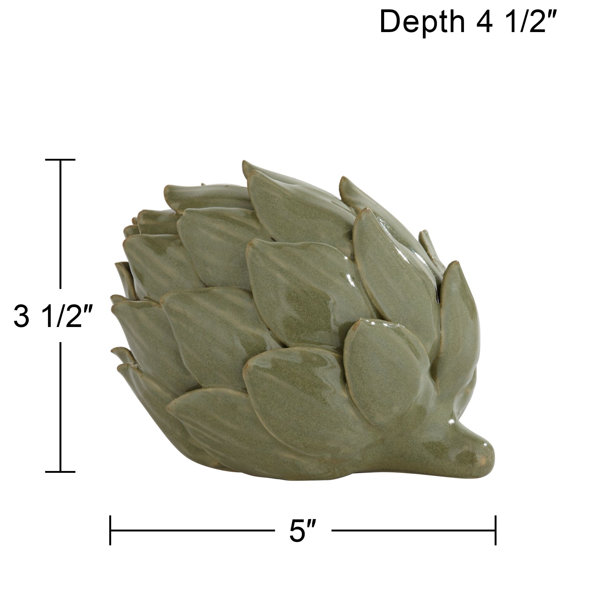 Layered 5"W Matte Green Decorative Artichoke Sculptures Set of 2