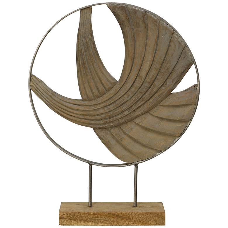 Image 1 Layered Waves Natural Carved Wood Table Top Accessory