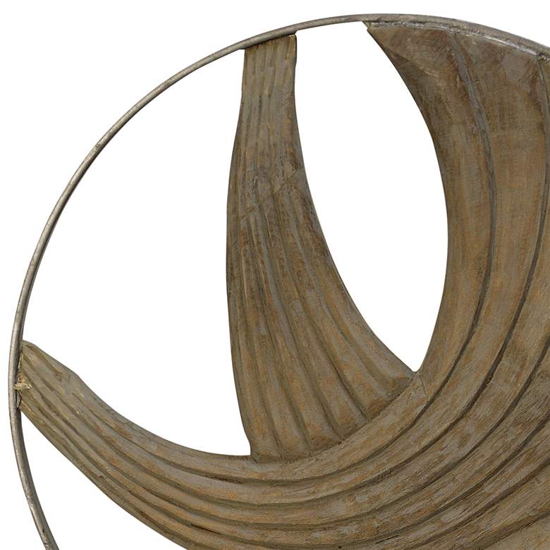 Image 2 Layered Waves Natural Carved Wood Table Top Accessory more views