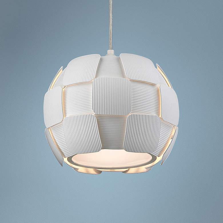 Image 1 Layers 11" Wide White Layered Dome 1-Light Mini Pendant