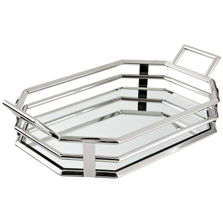 Image 1 Layers of Meaning 23 inch Wide Stainless Steel Serving Tray