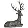 Laying Stag 14 1/2" High Matte Black Statue
