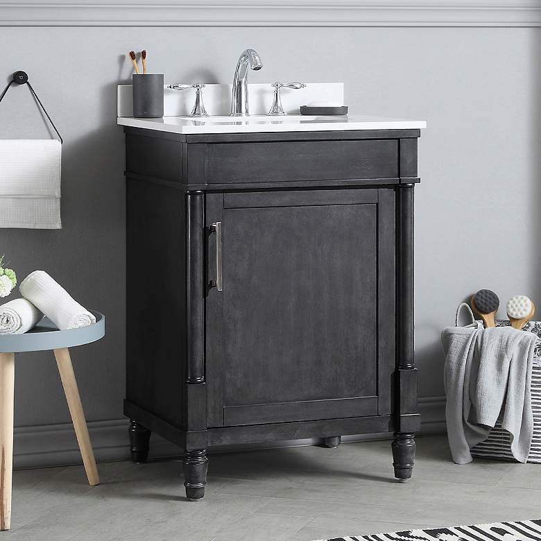 Image 1 Layla 24" Wide Iron Gray 1-Door Single Sink Vanity