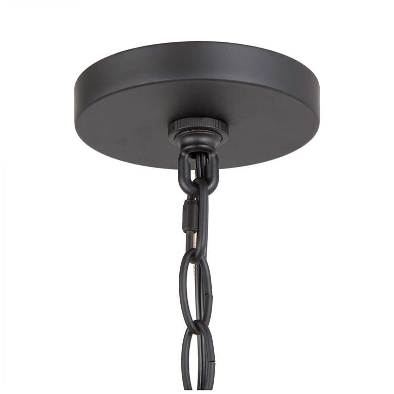 Image 4 Layla 24"W Black 6-Light Chandelier w/ White Fabric Shades more views