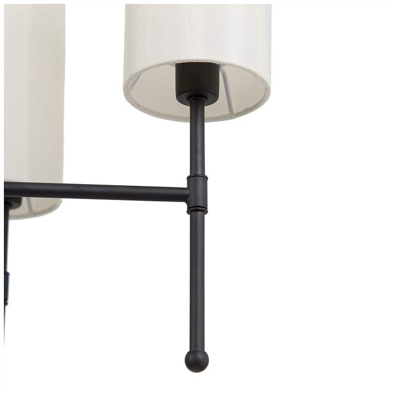 Image 6 Layla 24"W Black 6-Light Chandelier w/ White Fabric Shades more views