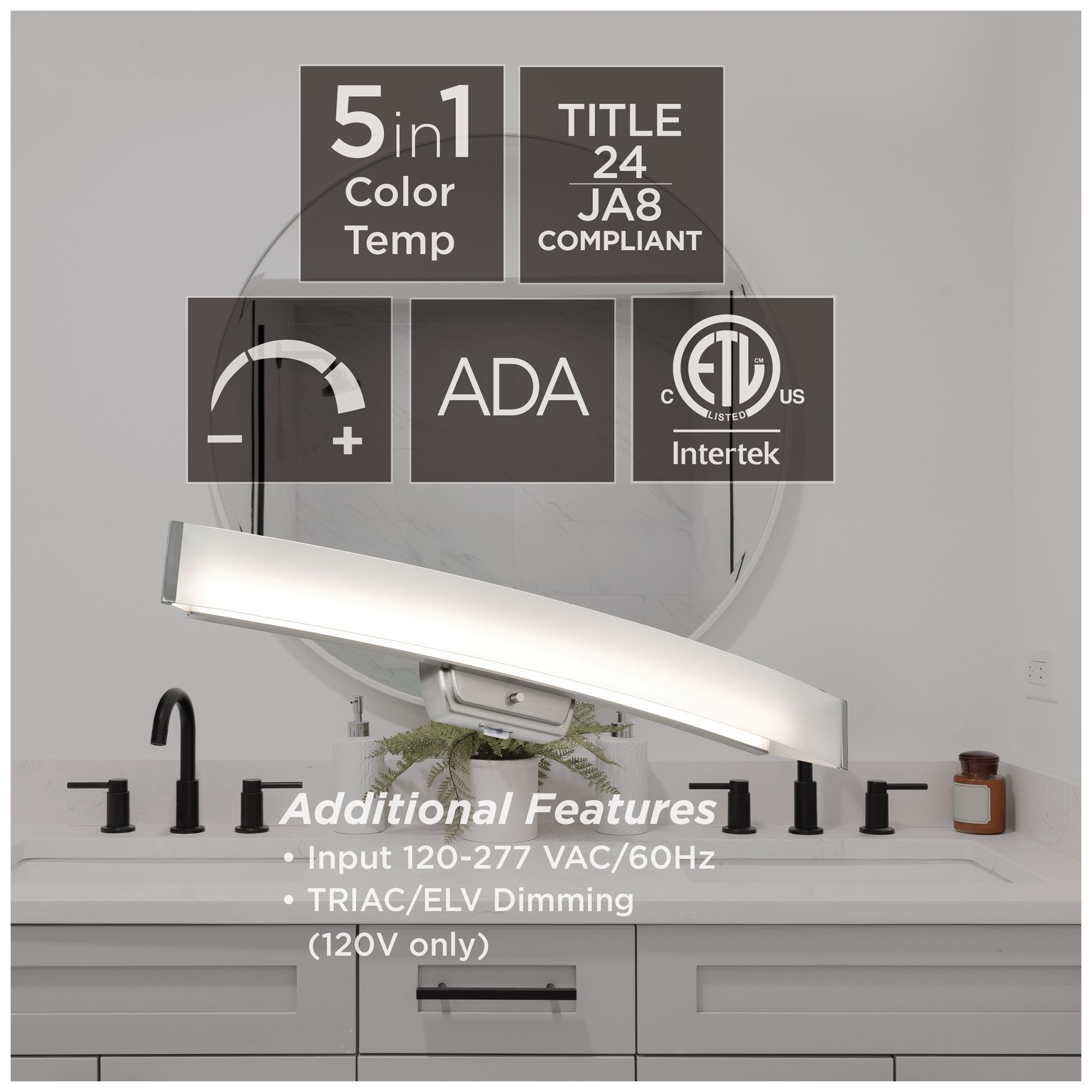 Layla 32.5" Wide Brushed Nickel LED Vanity Light