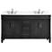 Layla 60" Wide Iron Gray 4-Door Double Sink Vanity