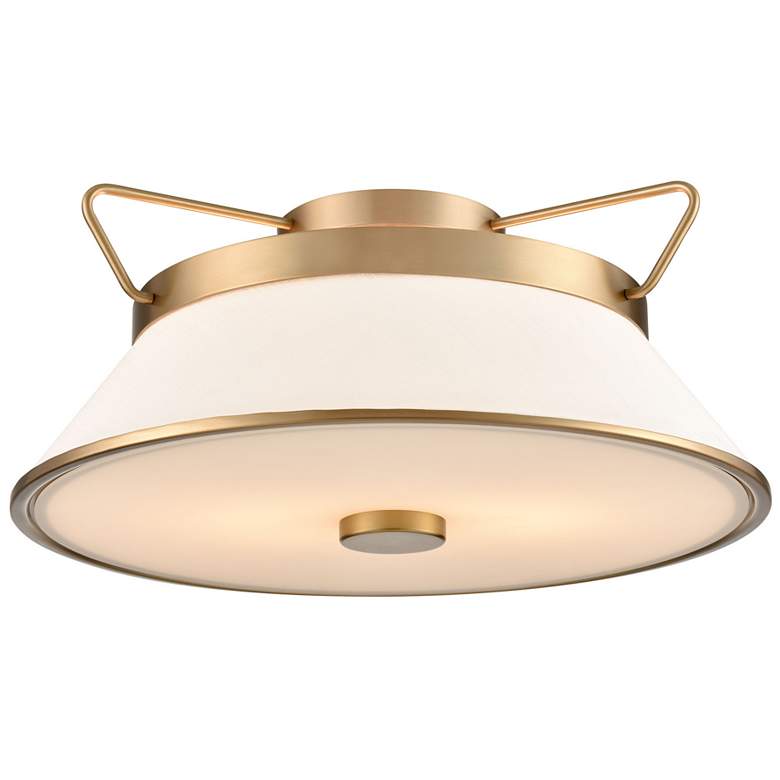 Image 1 Layla 9" Wide Brushed Brass Semi-Flush Mount