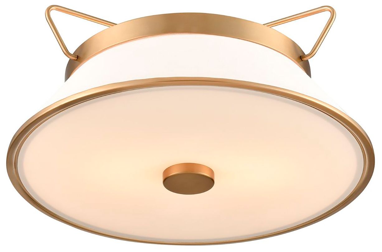 Image 3 Layla 9" Wide Brushed Brass Semi-Flush Mount more views