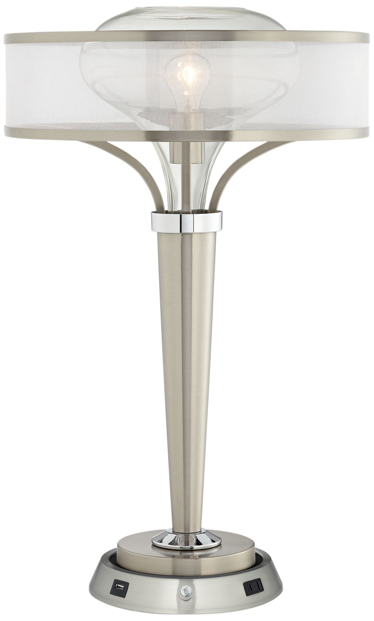 brushed nickel table lamp base