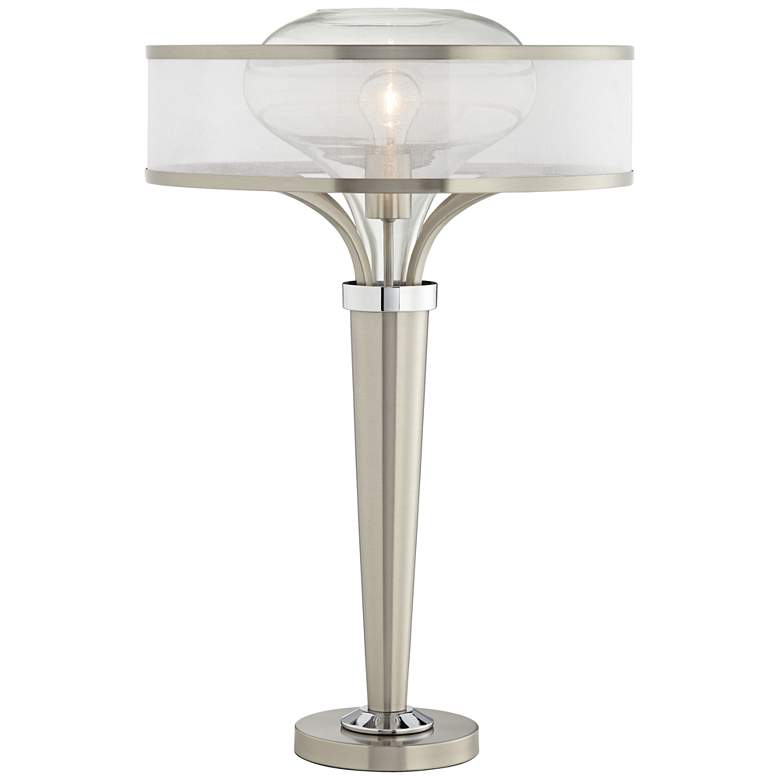 Layne Brushed Nickel Table Lamp with Workstation Base more views
