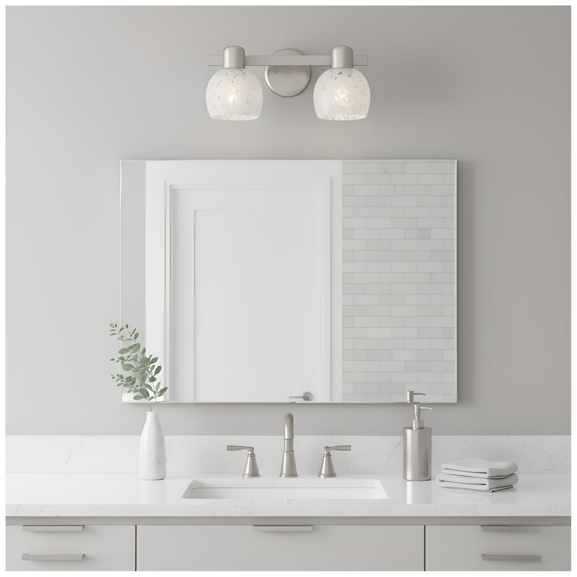 Image 7 Layton 2-Light Brushed Nickel Vanity Light more views