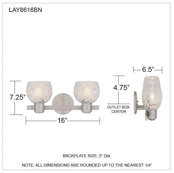 Layton 2-Light Brushed Nickel Vanity Light