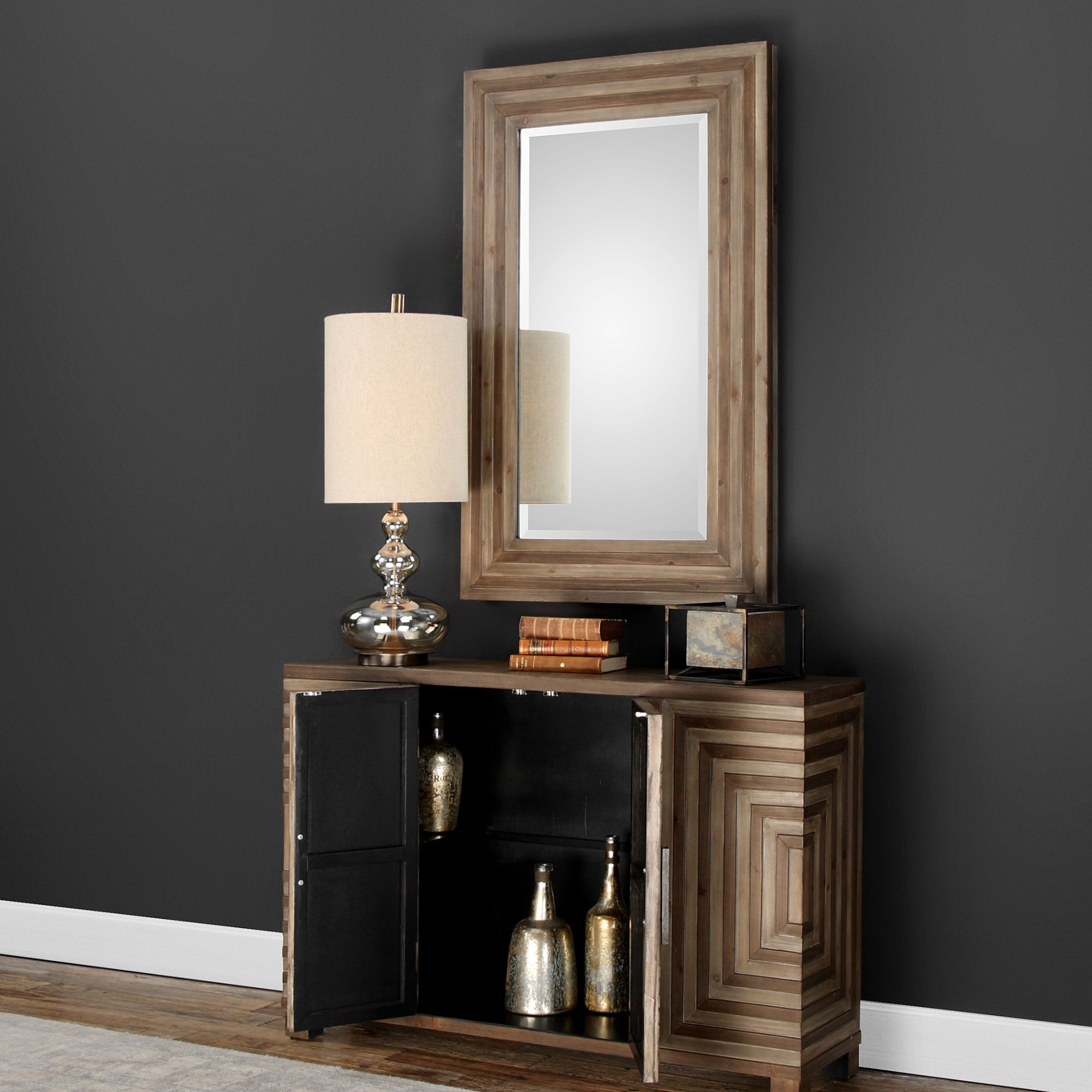 Layton 48 1/2" Wide 2-Door Rustic Wood Console Cabinet in scene